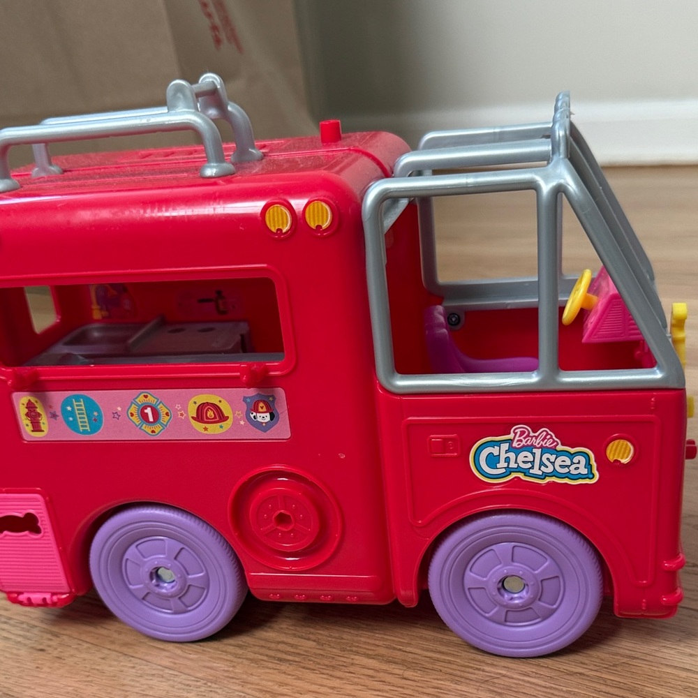 Barbie Red & Purple Toy Camper Van Fire truck 🚒